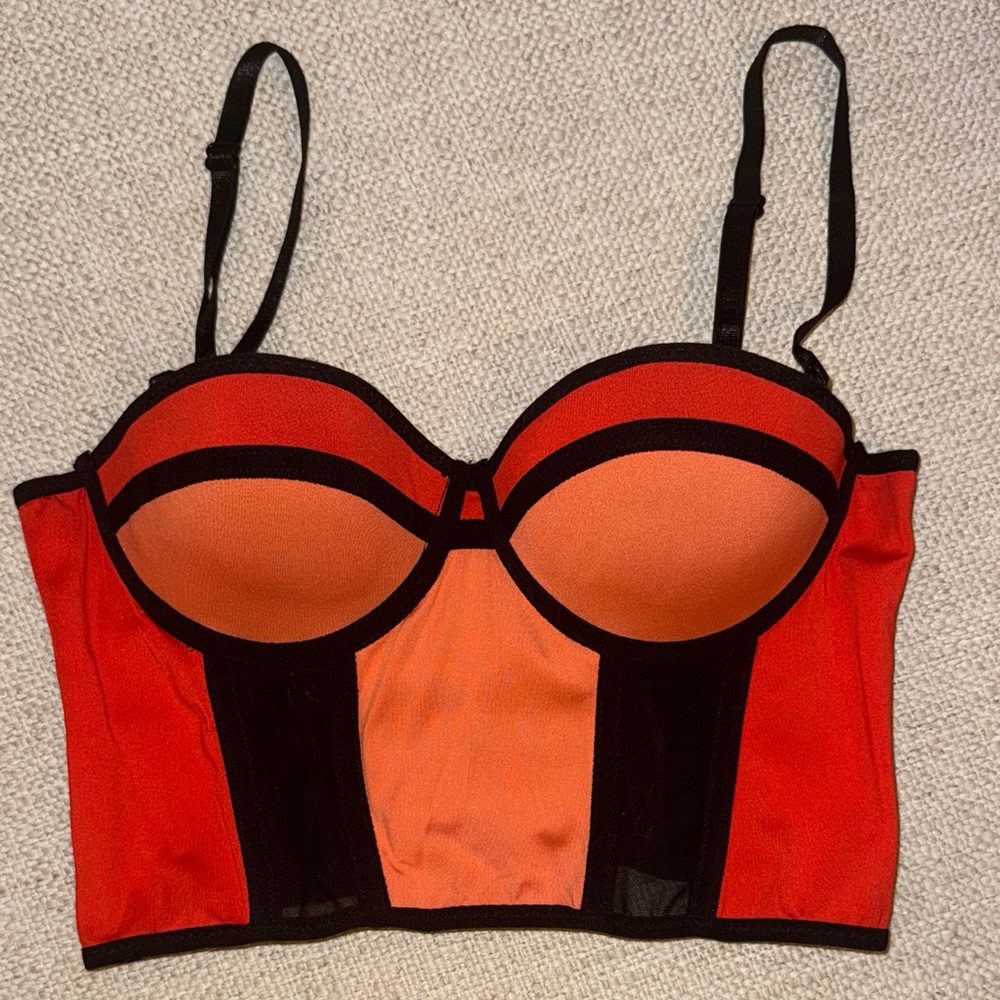 Stylish Red and Orange Women's Bustier